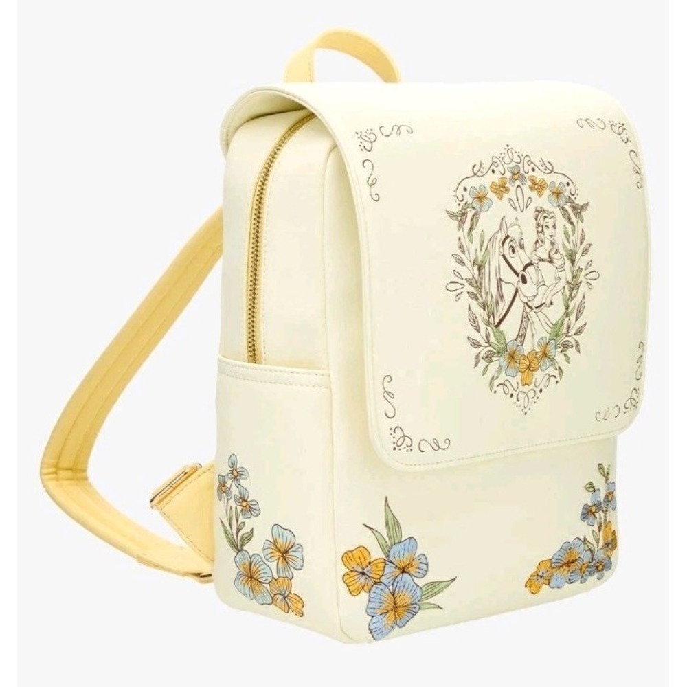 NEW Disney Beauty And The Beast Belle and Philippe Horse Florals Mini Backpack